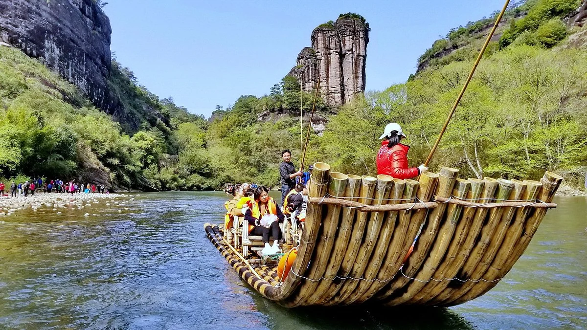Drift along on a bamboo raft